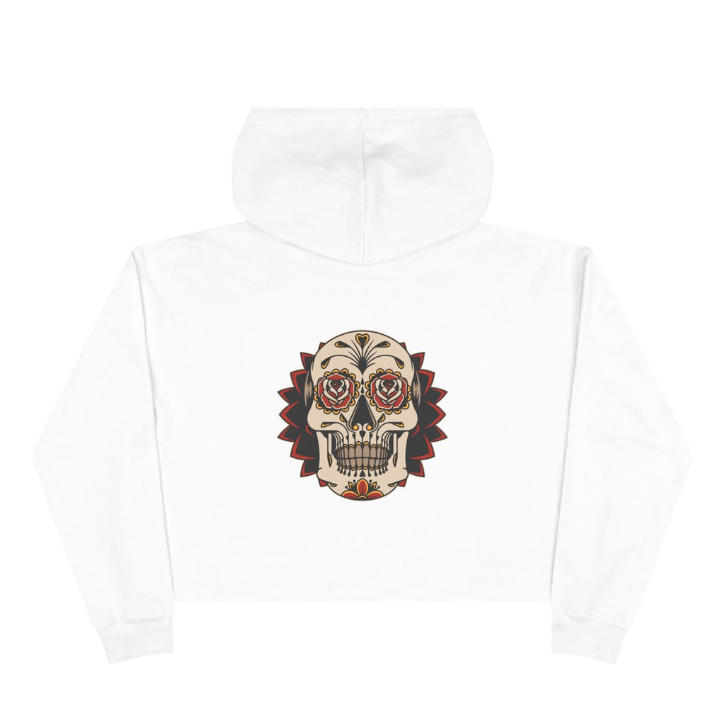 Liebe Calavera Rosa Crop Hoodie