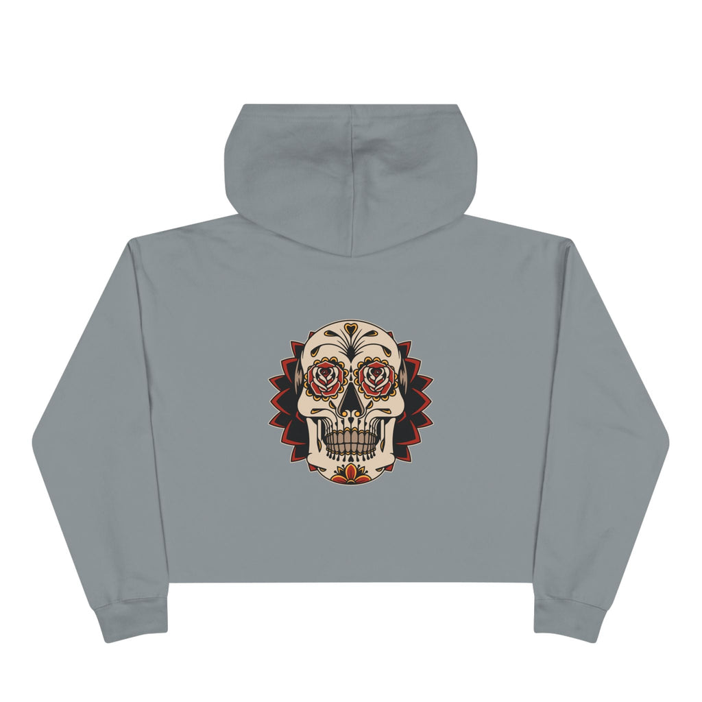 Liebe Calavera Rosa Crop Hoodie