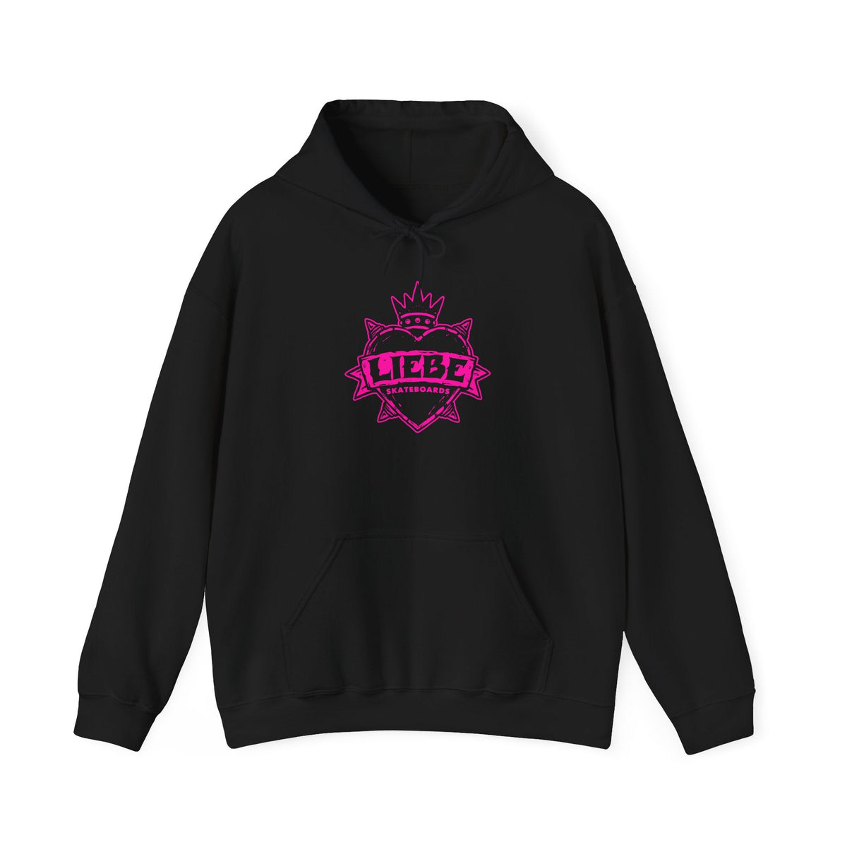 Liebe Punk Heart Hoodie - Black and Pink