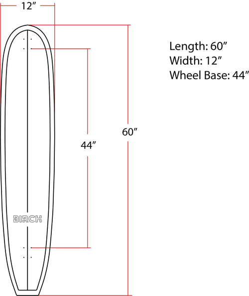 BIRCH 60" Longboard Skateboard - Complete Setup