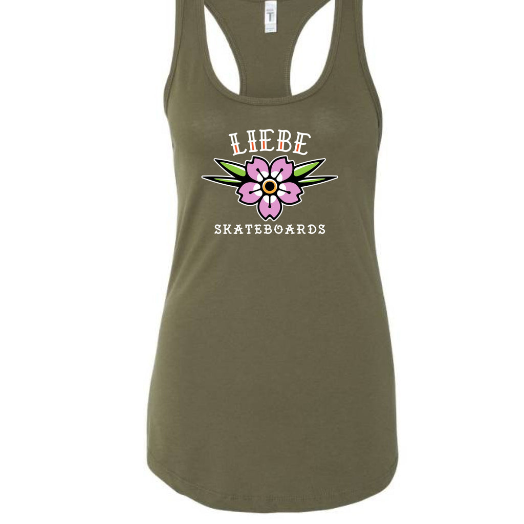 Liebe Cherry Blossom Women’s Racerback Tank Top
